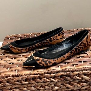 Boutique 9 Leopard Patent Gold Tipped Flats